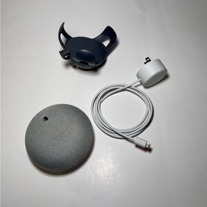Google Nest Mini 2nd Gen Smart Speaker Gray with 360 Mount Power Cord